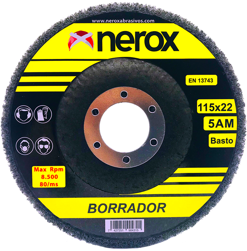 DISCO BORRADOR ( NEROX ) - Grano basto  5AM  ( 115mm  ) ( caja 5 uds )