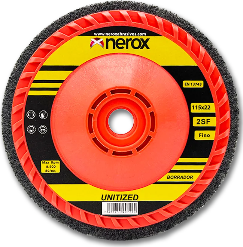 DISCO BORRADOR ( NEROX )   -   Grano fino  2SF   ( 115mm  ) ( caja 20 uds )