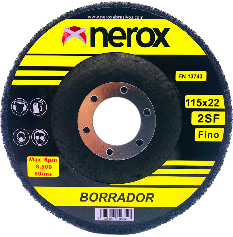 DISCO BORRADOR ( NEROX )   -   Grano fino  2SF   ( 115mm  ) ( caja 5 uds )