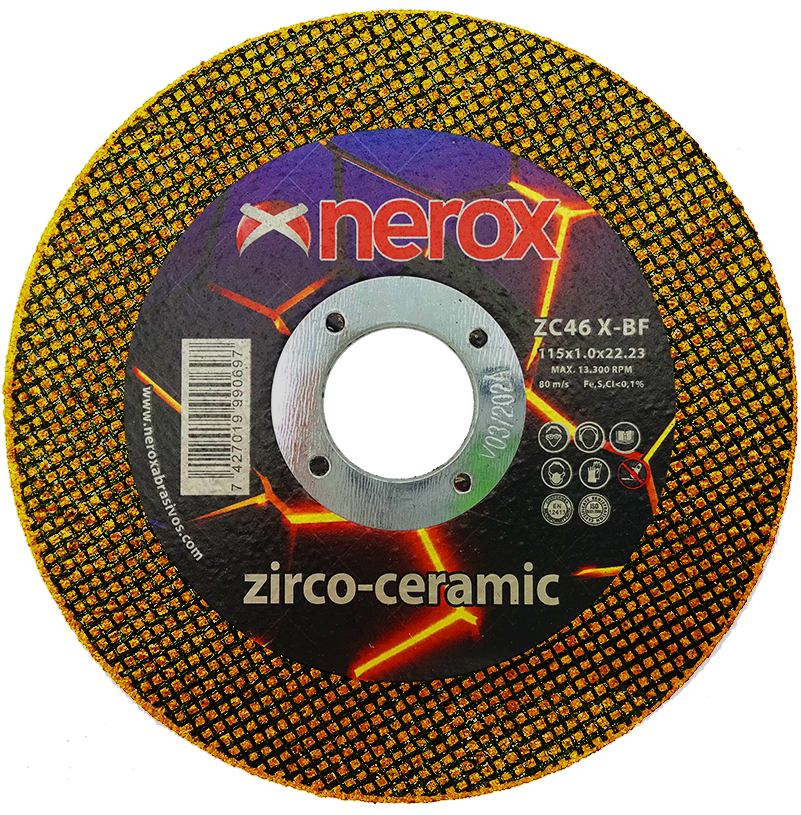 DISCO DE CORTE FINO  ( NEROX )  ZC46 X-BF    ZIRCO-CERAMIC   115x1.0x22,2 ( caja 50 uds )