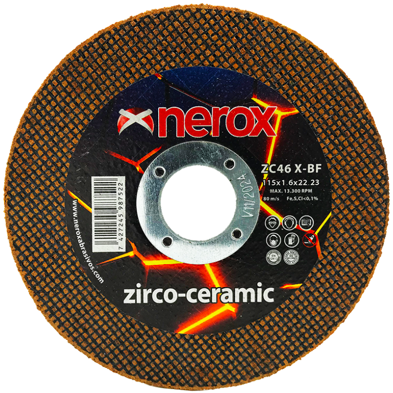 DISCO DE CORTE FINO  ( NEROX )  ZC46 X-BF    ZIRCO-CERAMIC   115x1.6x22,2 ( caja 50 uds )