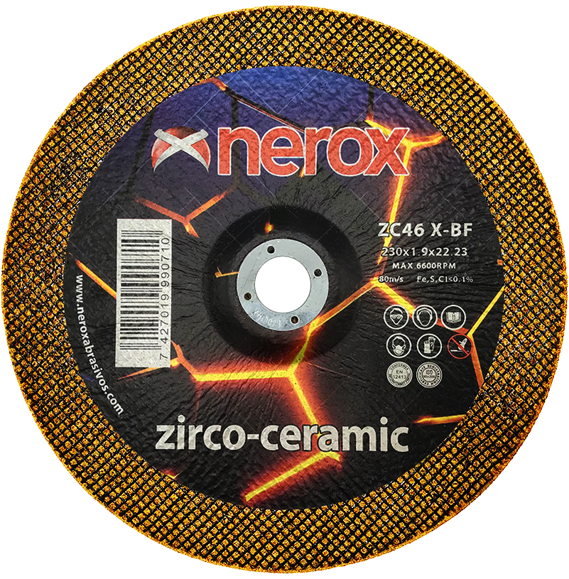 DISCO DE CORTE FINO  ( NEROX )  ZC46 X-BF    ZIRCO-CERAMIC   230x1.9x22,2   ( Cóncavo ) ( caja 25 uds )