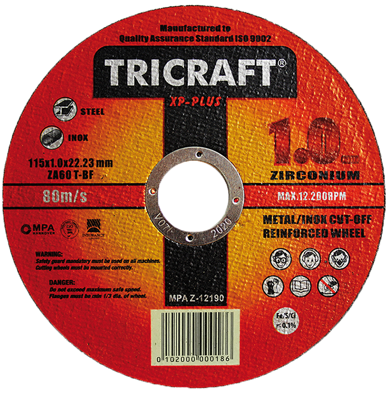 DISCO DE CORTE FINO  ( TRICRAFT )  ZA60 T-BF  ZIRCONIUM  115x1.0x22,2 ( caja 50 uds )