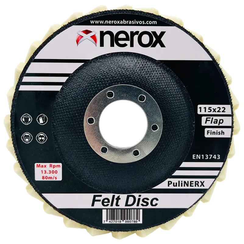 DISCO DE LAMINAS FIELTRO  (NEROX) Puli-NERX   115mm  (Finish) (Caja 5 uds)