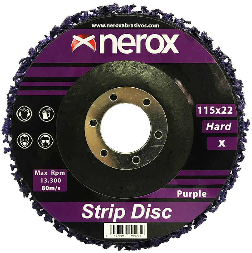 DISCO DE LIMPIEZA  ( NEROX )  CLEAN-STRIP  Púrpura.  115mm  ( Dureza X )