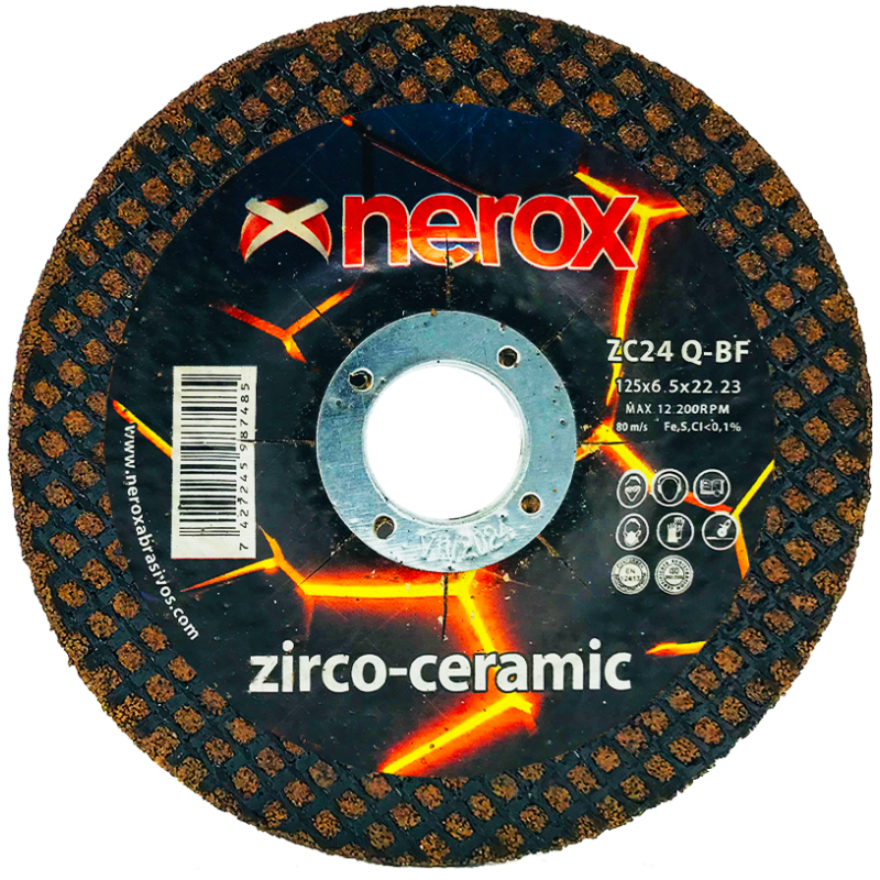 DISCO PARA DESBASTE  ( NEROX )  ZC24 Q-BF    ZIRCO-CERAMIC   125x6.5x22,2 ( caja 25 uds )