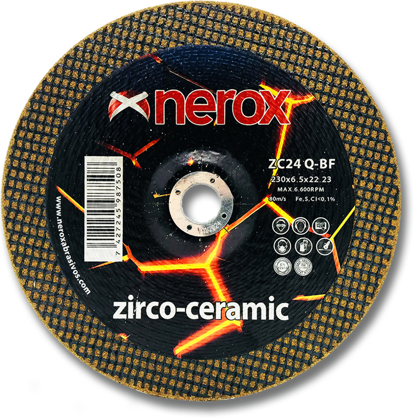 DISCO PARA DESBASTE  ( NEROX )  ZC24 Q-BF    ZIRCO-CERAMIC   230x6.5x22,2 ( caja 10 uds )