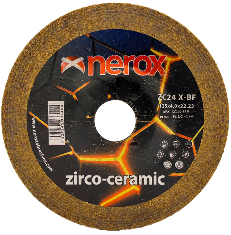 DISCO PARA DESBASTE ( NEROX )  ZC24 Q-BF    ZIRCO-CERAMIC   125x4.0x22,2 ( caja 25 uds )