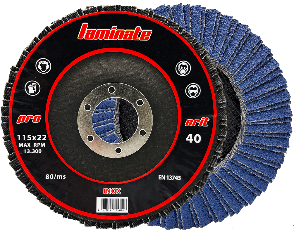 DISCO DE LAMINAS  (LAMINATE)   ZIRCONIO -  INOX  115x22,2 (caja 10 uds)