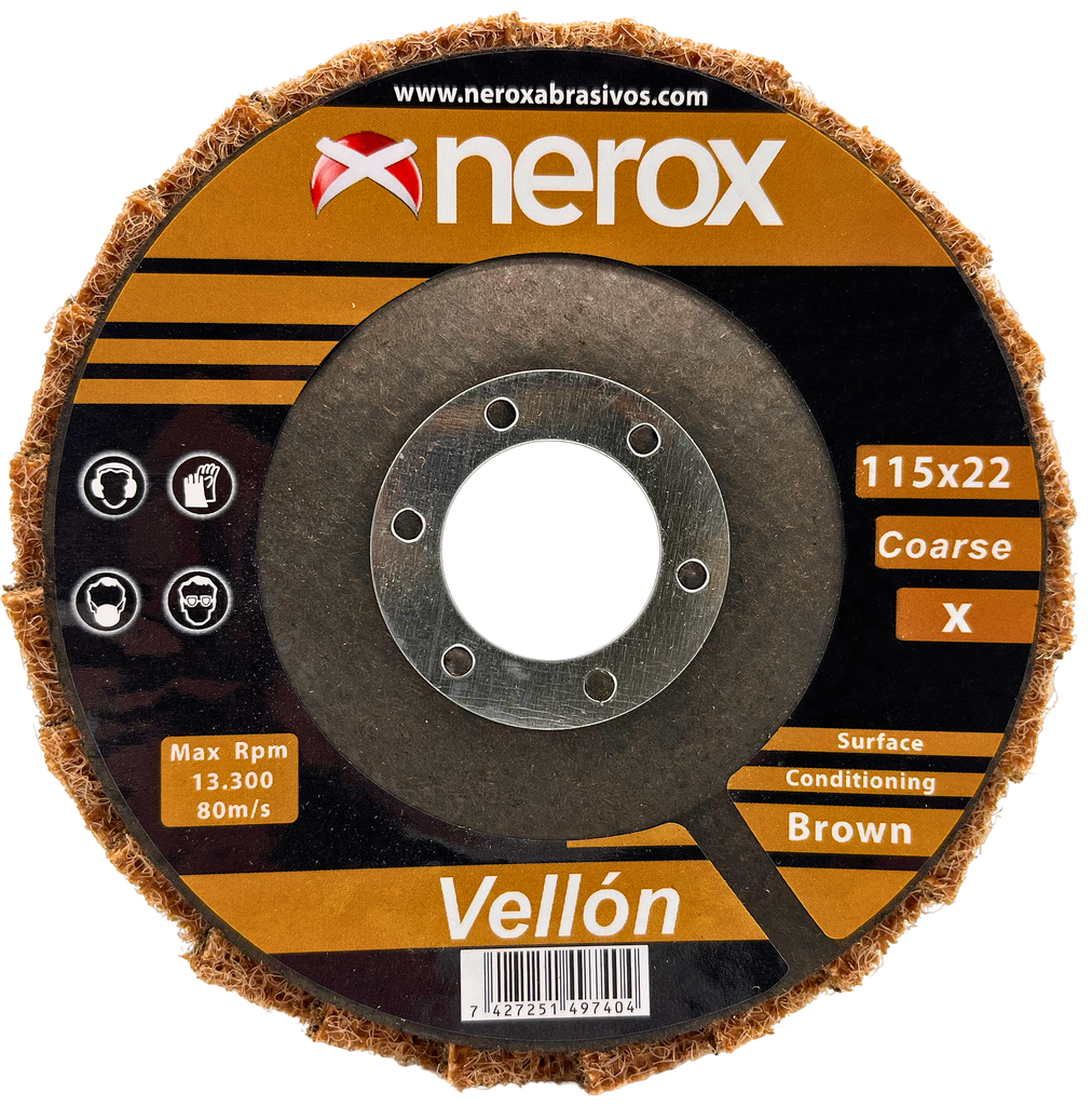 DISCO LÁMINAS VELLÓN ( NEROX ) Coarse - Medium - Fine -   (  115mm  )