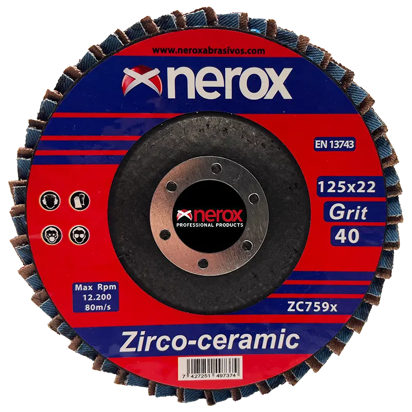 DISCO DE LAMINAS  ( NEROX )  ZIRCO-CERAMIC  ZC759x     125x22 ( caja 10 uds )
