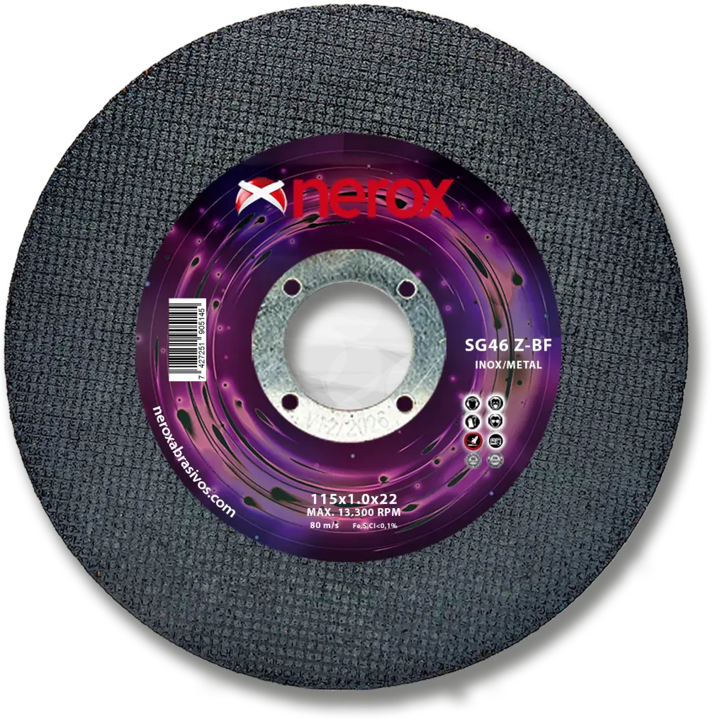 DISCO DE CORTE FINO  ( NEROX )  SG46 Z-BF   CERAMIC  V12 115x1.0x22,2 ( caja 10 uds )