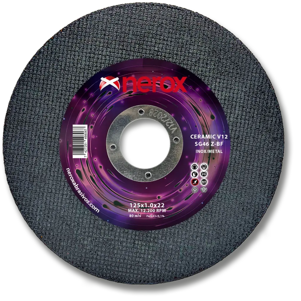 DISCO DE CORTE FINO  ( NEROX )  SG46 Z-BF   CERAMIC  V12 125x1.0x22,2 ( caja 10 uds )