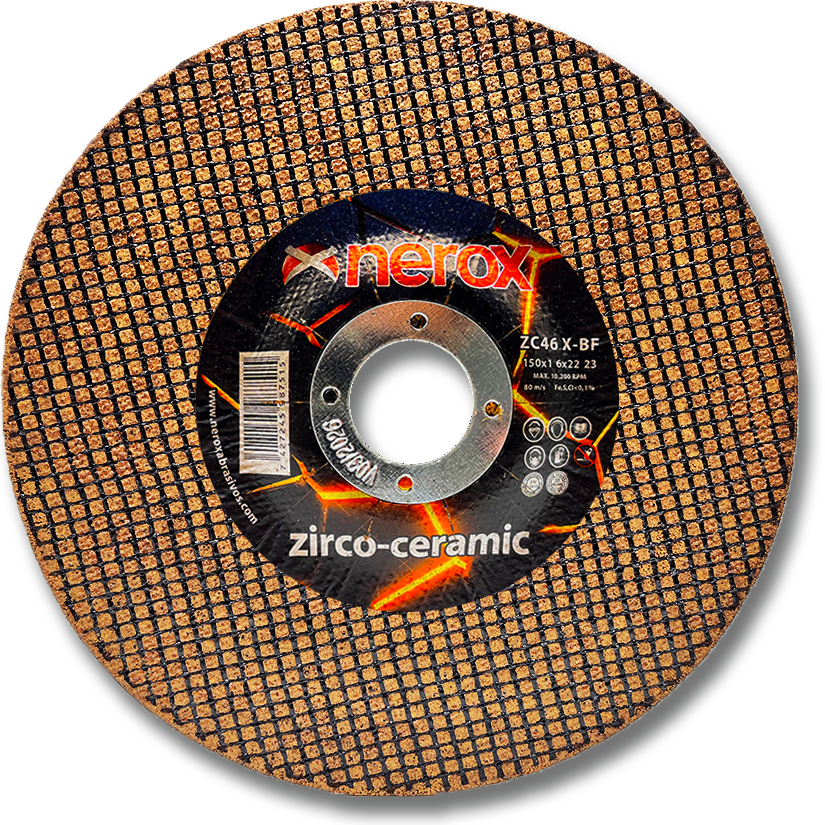 DISCO DE CORTE  ( NEROX )  ZC36 X-BF    ZIRCO-CERAMIC   150x2.5x22,2   ( Cóncavo ) ( caja 20 uds )