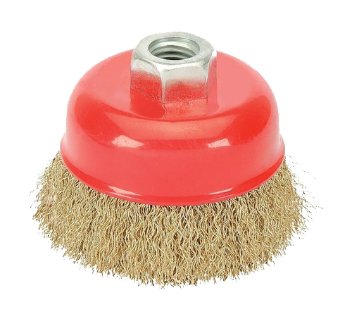 CEPILLO ALAMBRE - COPA ONDULADO  ACERO LATONADO ( NEROX )  ( M14 )