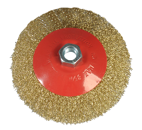 CEPILLO ALAMBRE - RUEDA CONICA LATONADO  ( NEROX )  ( M14 )