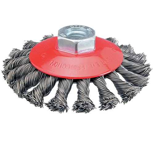 CEPILLO ALAMBRE - RUEDA CONICA TRENZADO  ( NEROX )  ( M14 )