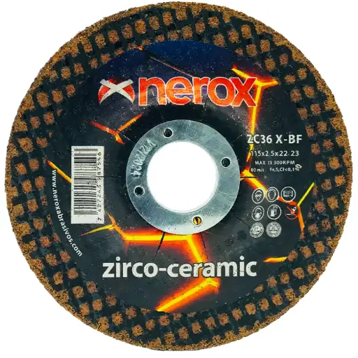 [NR-115X2.5X22,2-ZZCC] DISCO DE CORTE  ( NEROX )  ZC36 X-BF    ZIRCO-CERAMIC   115x2.5x22,2 ( caja 50 uds )