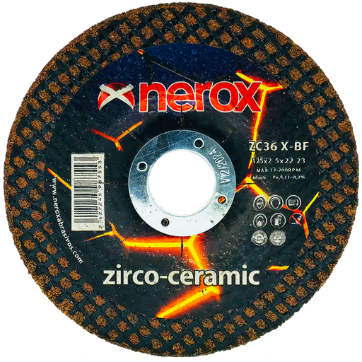 [NR-125X2.5X22,2-ZZCC] DISCO DE CORTE  ( NEROX )  ZC36 X-BF    ZIRCO-CERAMIC   125x2.5x22,2 ( caja 50 uds )