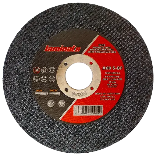 [NR-125X1.0X22,2-LMT] DISCO DE CORTE FINO  ( LAMINATE )  A60 S-BF  INOX / METAL.  125x1.0x22,2 ( caja 50 uds )