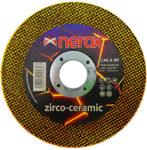 [NR-115X1.0X22,2-ZZCC] DISCO DE CORTE FINO  ( NEROX )  ZC46 X-BF    ZIRCO-CERAMIC   115x1.0x22,2 ( caja 50 uds )