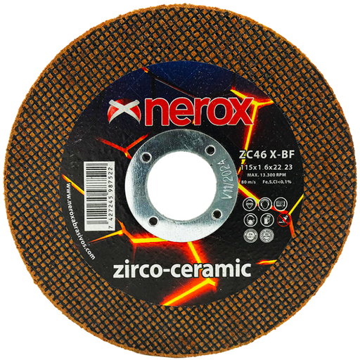 [NR-115X1.6X22,2-ZZCC] DISCO DE CORTE FINO  ( NEROX )  ZC46 X-BF    ZIRCO-CERAMIC   115x1.6x22,2 ( caja 50 uds )