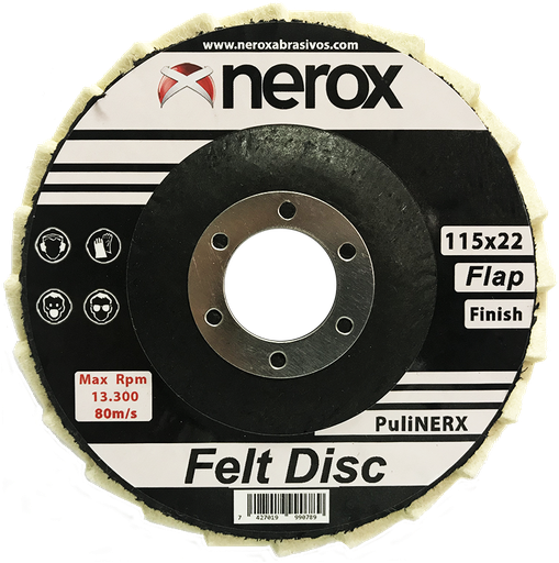 [NR-115X-FELT-DISC] DISCO DE FIELTRO  ( NEROX )  Puli-NERX   115mm  ( Finish )