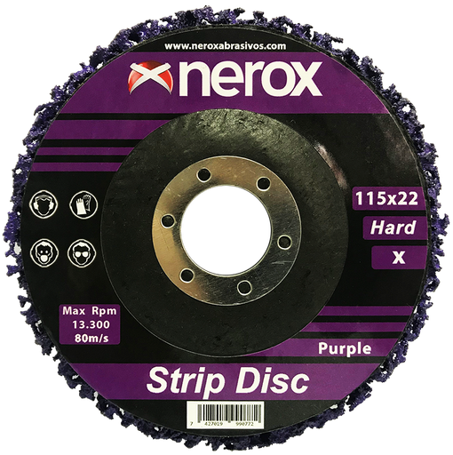 [NR-115X-STRIP-DISC-X] DISCO DE LIMPIEZA  ( NEROX )  CLEAN-STRIP  Púrpura.  115mm  ( Dureza X )