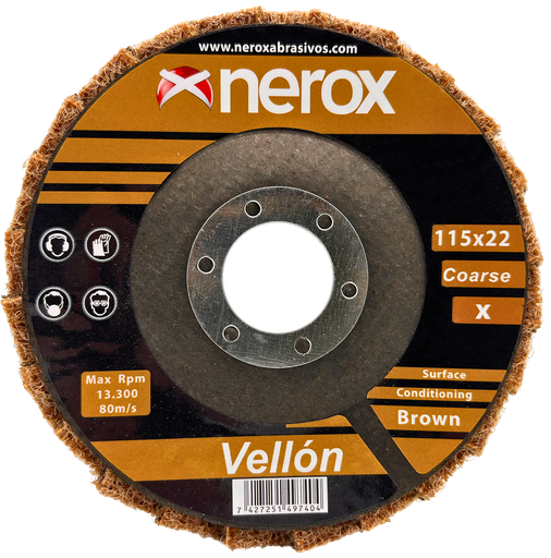 DISCO LÁMINAS VELLÓN (NEROX) Coarse - Medium - Fine -   (115mm)