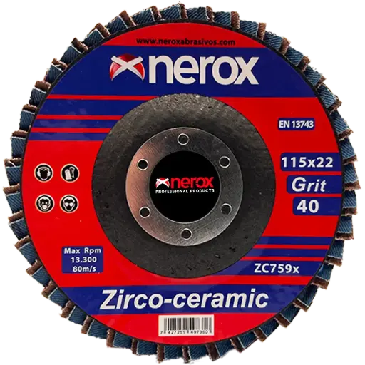 DISCO DE LAMINAS  ( NEROX )  ZIRCO-CERAMIC  ZC759x     115x22 ( caja 10 uds )