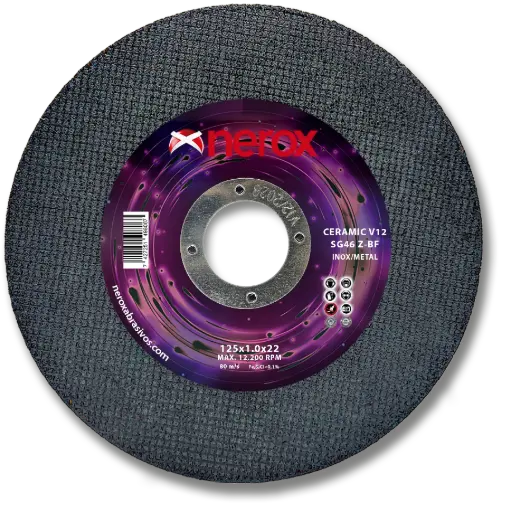 [NR-125X1.0X22,2-CV12] DISCO DE CORTE FINO  ( NEROX )  SG46 Z-BF   CERAMIC  V12 125x1.0x22,2 ( caja 10 uds )