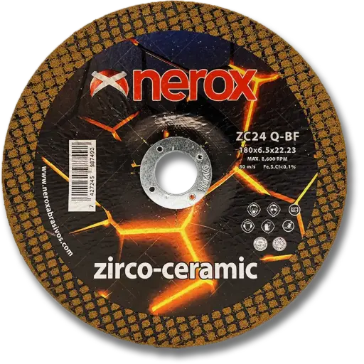 [NR-150X6.5X22,2-ZZCC] DISCO PARA DESBASTE  ( NEROX )  ZC24 Q-BF    ZIRCO-CERAMIC   150x6.5x22,2 ( caja 10 uds )
