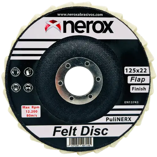 [NR-125X-FELT-DISC] DISCO DE LAMINAS FIELTRO (NEROX) Puli-NERX   125mm  (Finish) (Caja 5 uds)