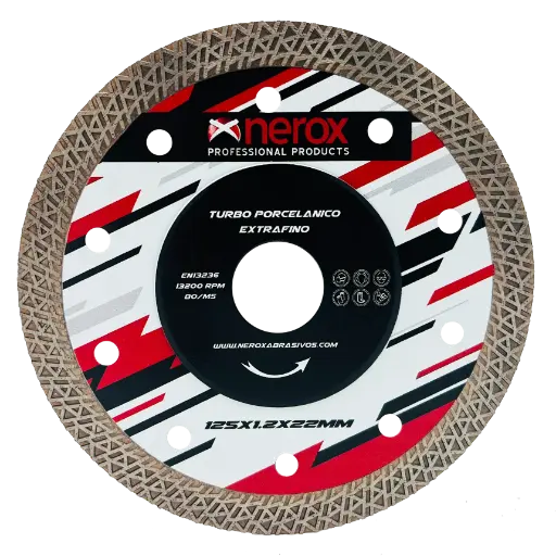 [NR-125-POR-EXTRAFINO] DISCO DIAMANTE  T. PORCELANICO ( NEROX ) 125x1.2x22  Segmento 10  EXTRAFINO  ( Cerámica - Granito )